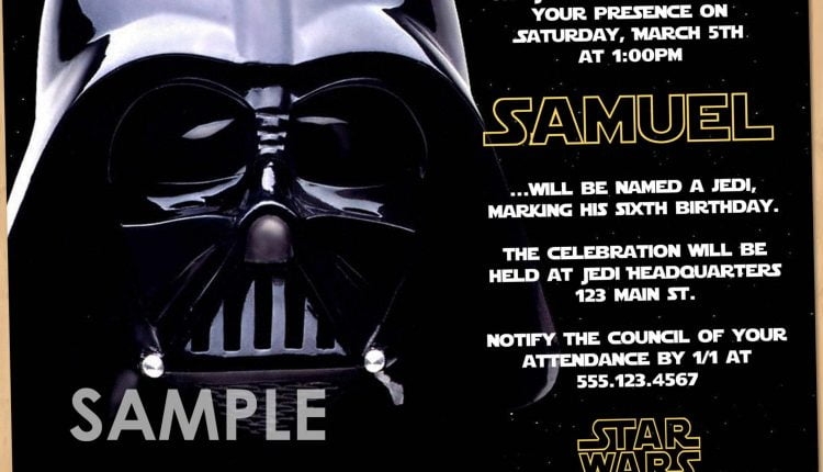 Darth Vader Star Wars Invitation Template FREE Printable Birthday 