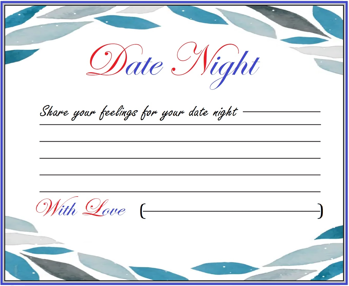 date night invitation for husband template