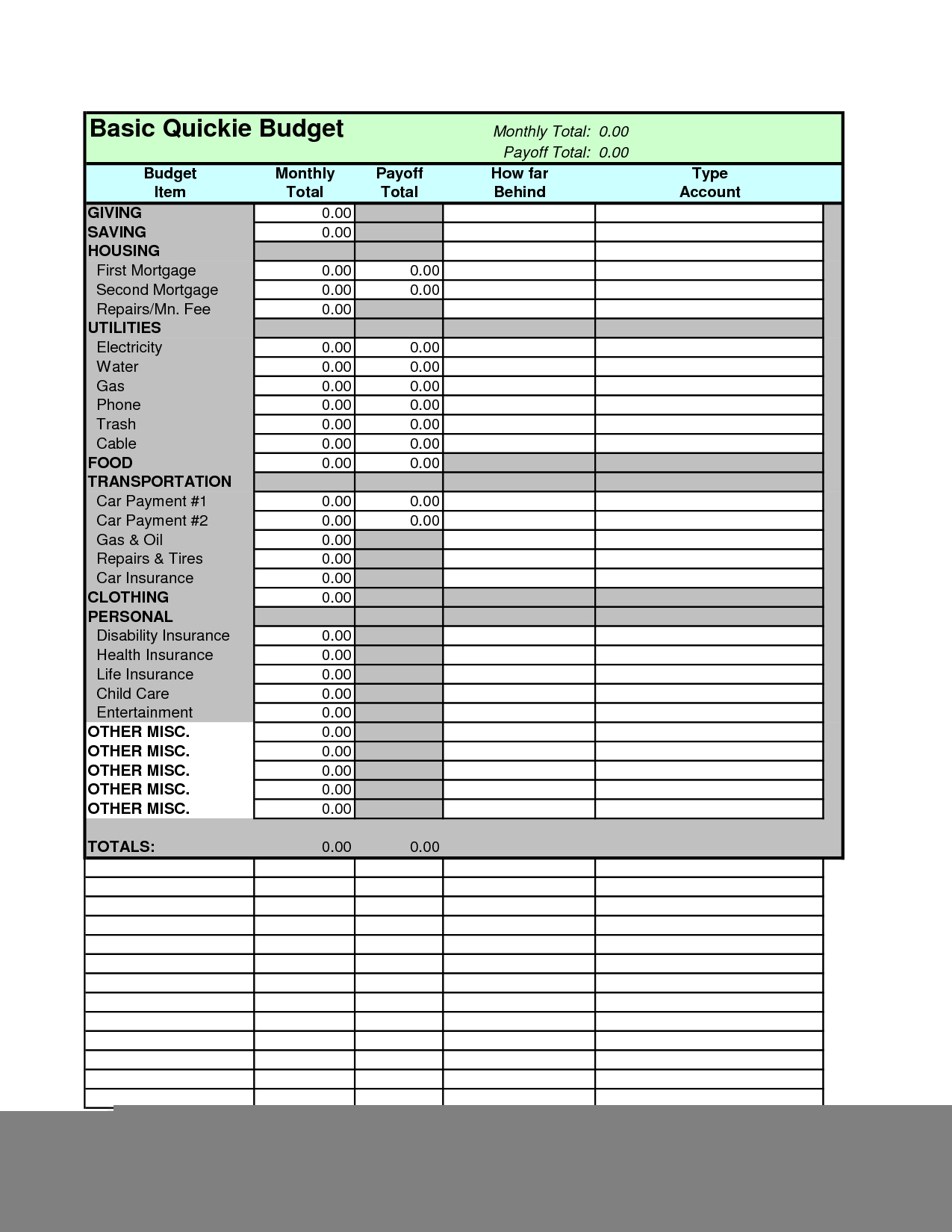 Dave Ramsey Budget Calculator Spreadsheets Dave Ramsey Printable 