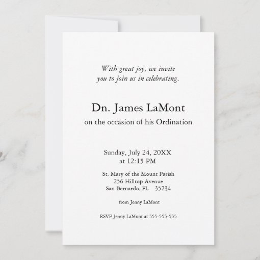 Deacon Ordination Invitation Scripture Zazzle