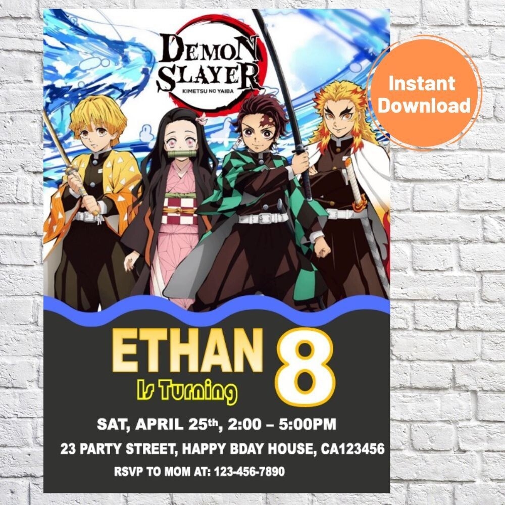 demon slayer invitation template