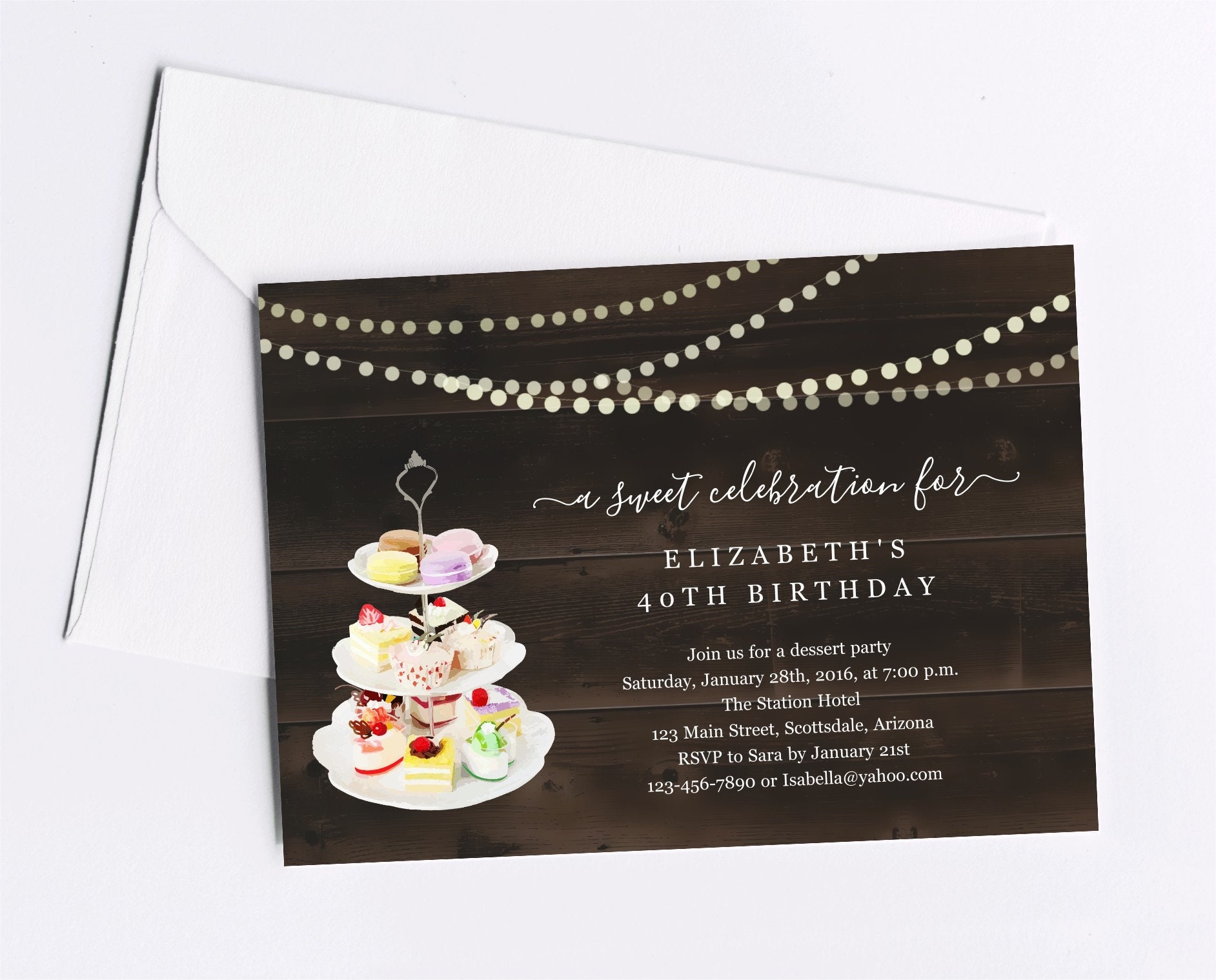 Dessert Party Invitation Template Printable Dessert Theme Invite 