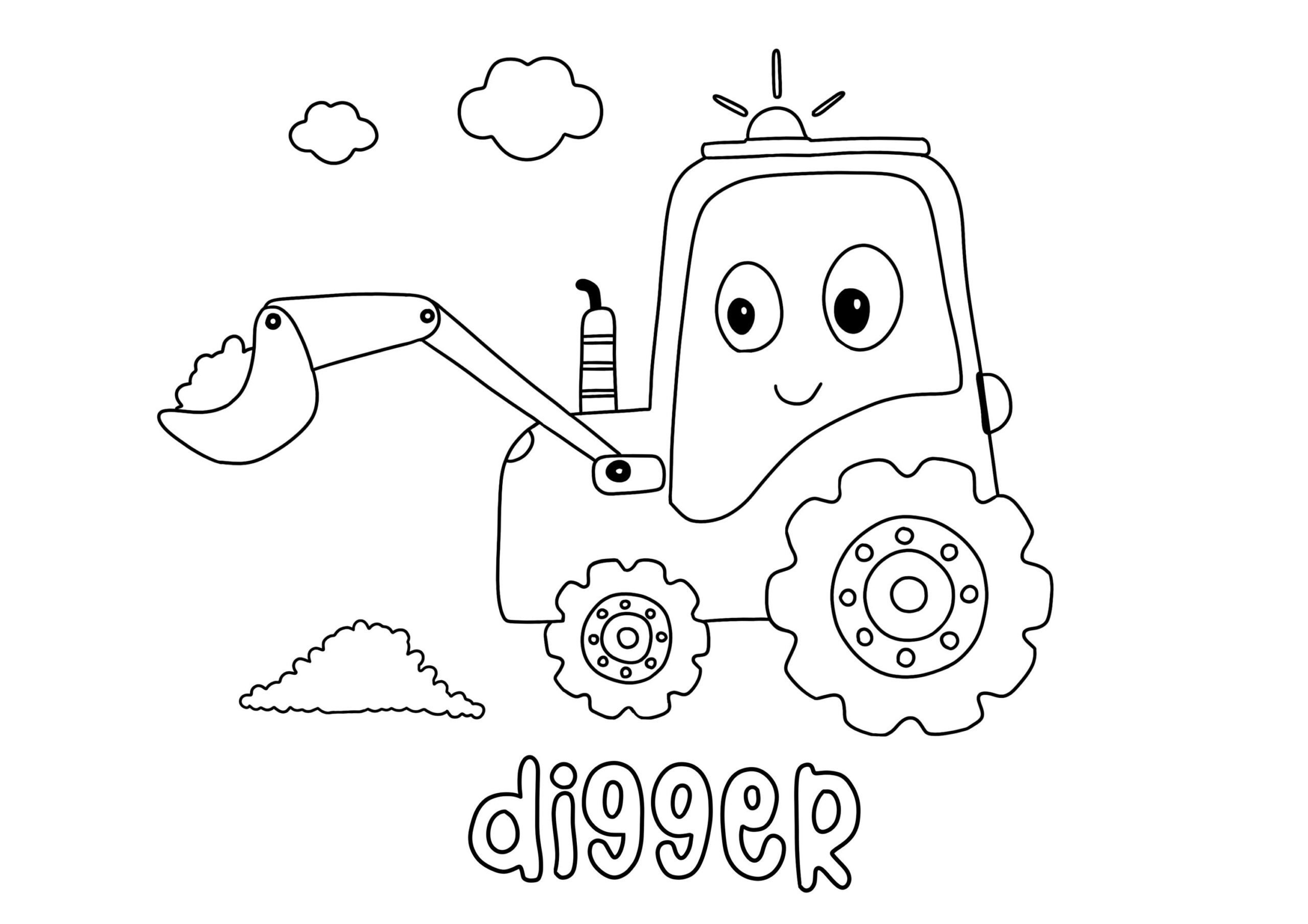 Digger Coloring Pages For Kids Coloring Pages