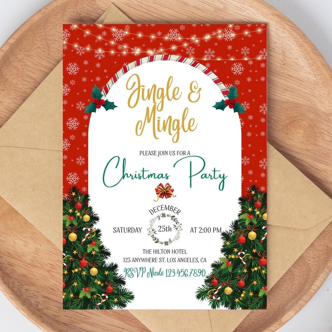 Digital Christmas Party Invitation Christmas Party Invitation Etsy