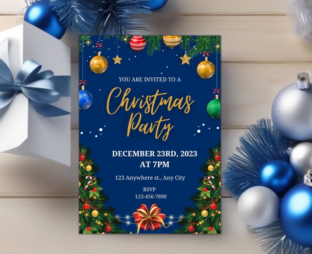 digital christmas party invitation template