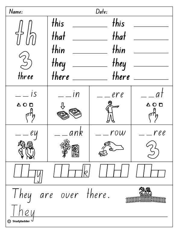 Digraph Th Worksheets