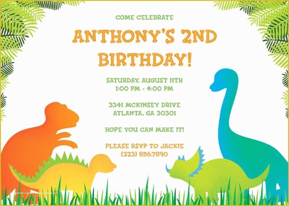 Dinosaur Birthday Invitation Template Free Of 17 Dinosaur Birthday 