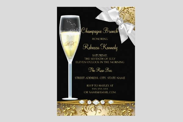 Dinywageman Champagne Party Invitations Templates