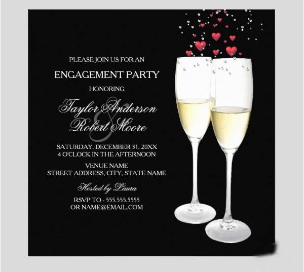 Dinywageman Champagne Party Invitations Templates