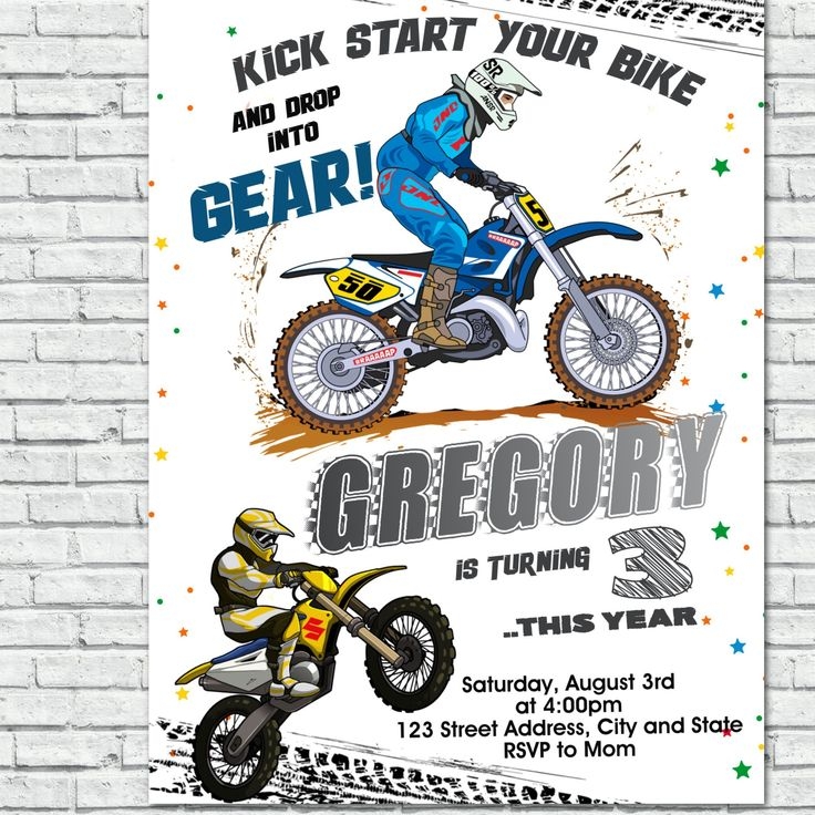 Dirt Bike Invitation Dirt Bike Birthday Invitation Editable Dirt Bike 