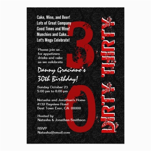 Dirty 30 Birthday Invitation Templates BirthdayBuzz