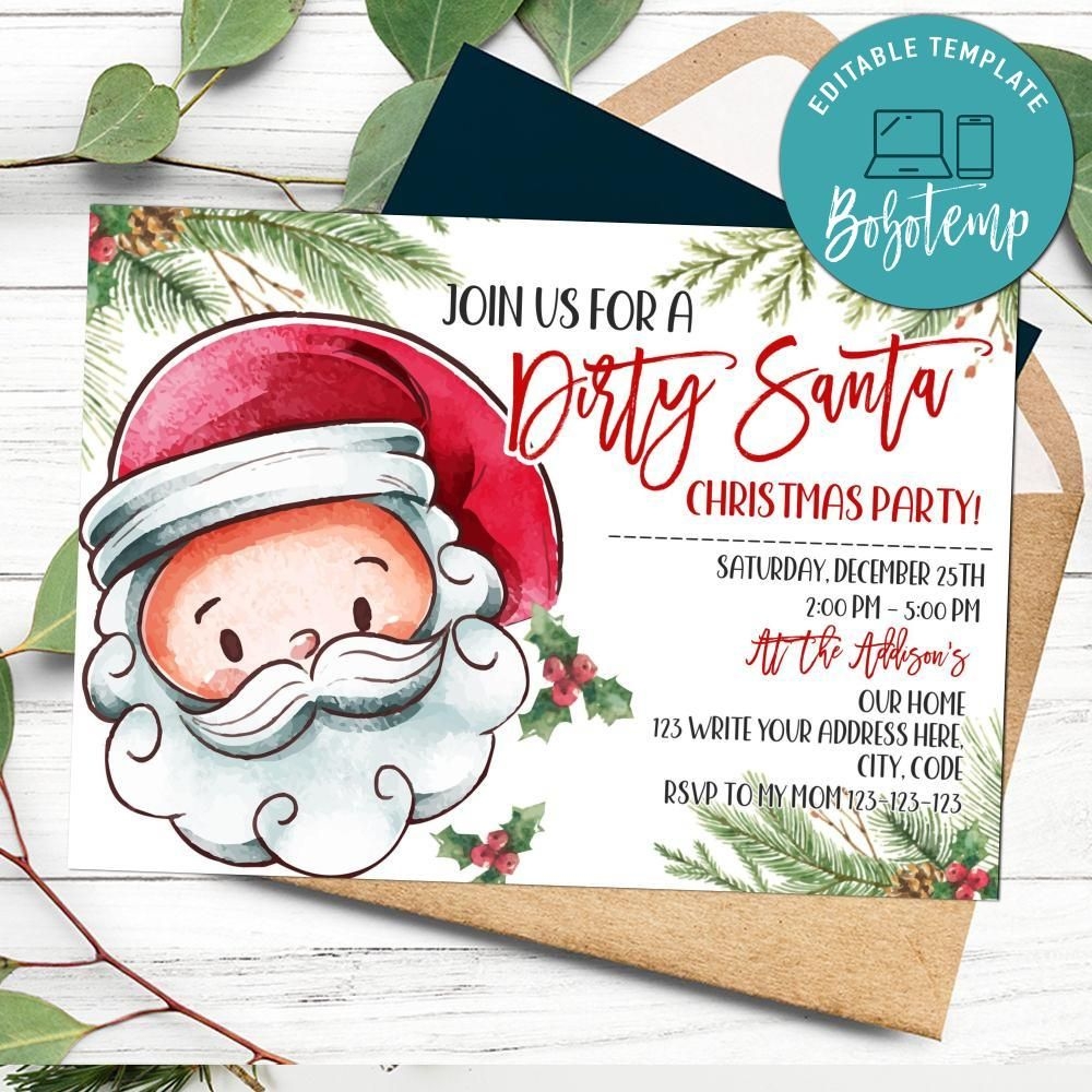 dirty santa invitation template