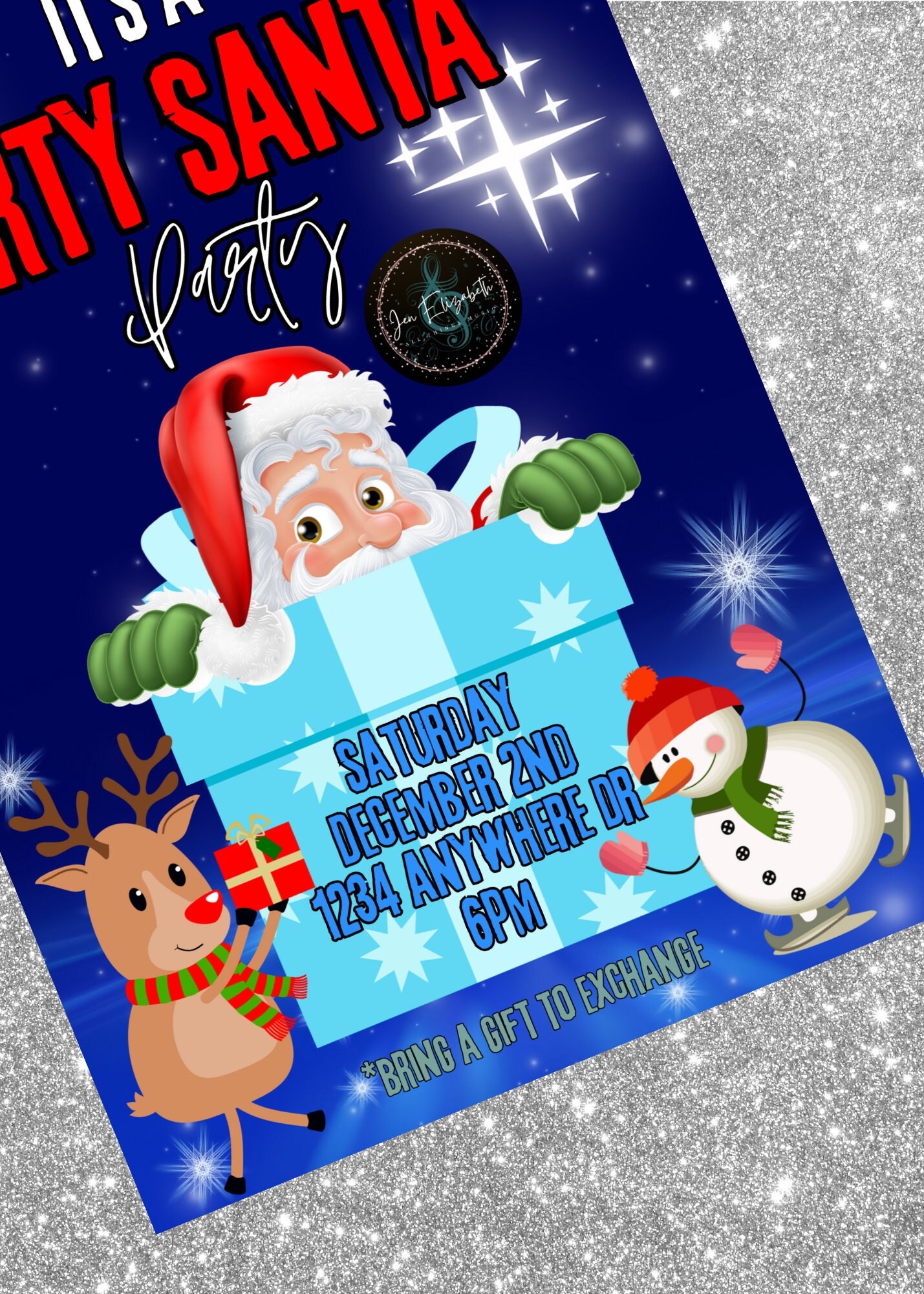 Dirty Santa Invitation Template Etsy