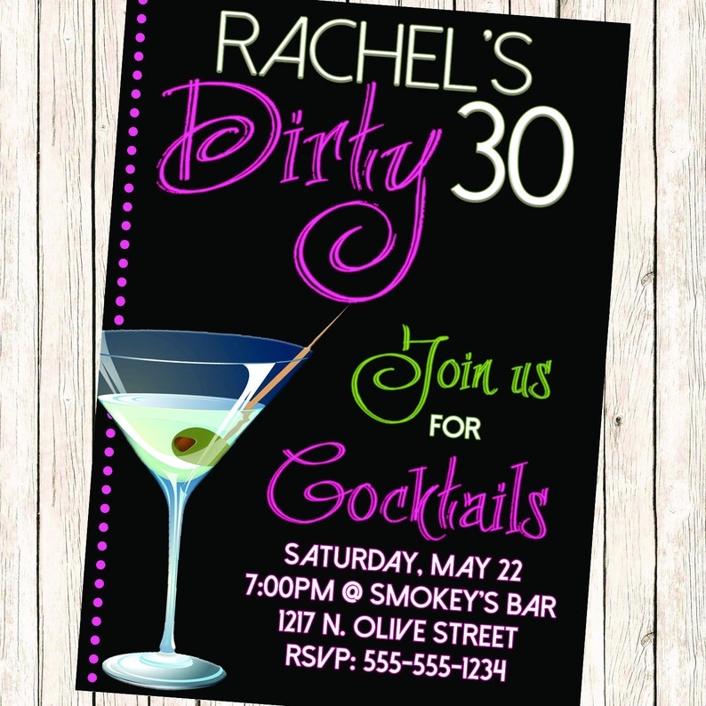 dirty thirty invitation templates