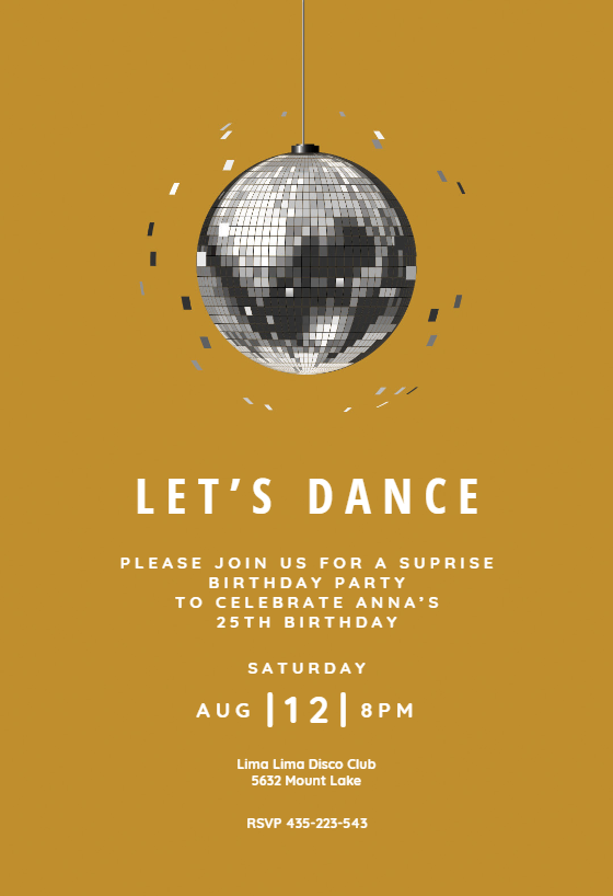 disco ball invitation template