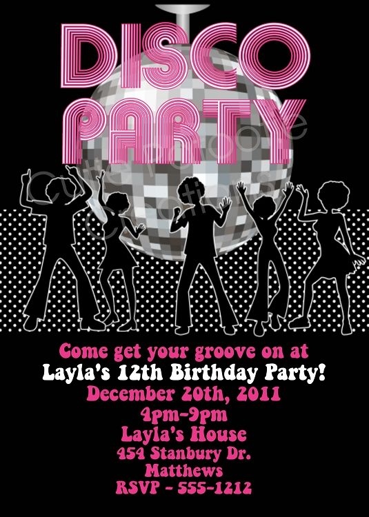 Disco Party Invitation Template