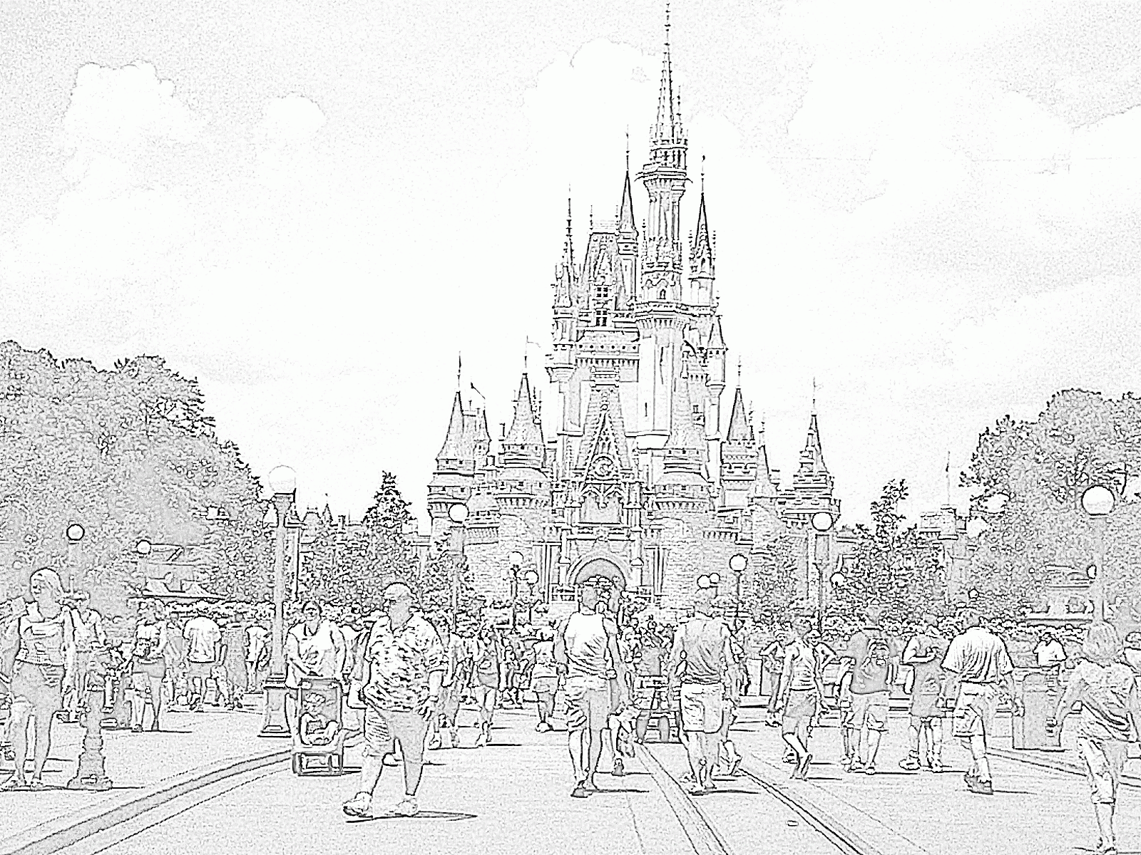 Disney Castle Coloring Page Coloring Pages For Kids And For Adults 