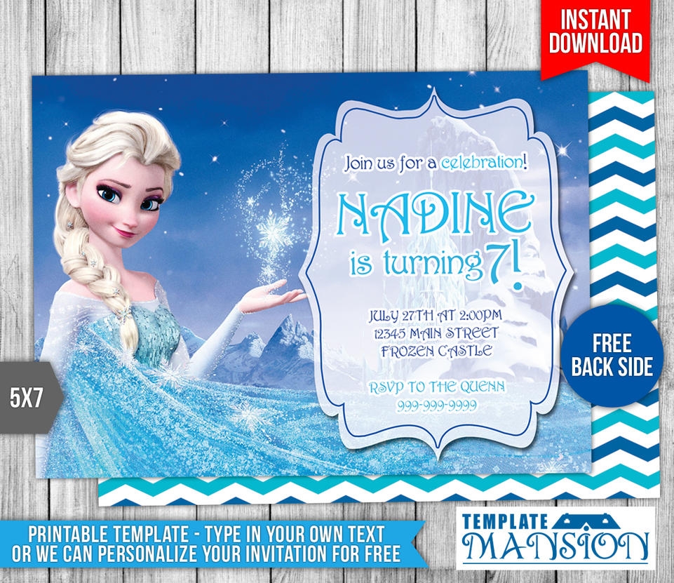 elsa birthday invitation template