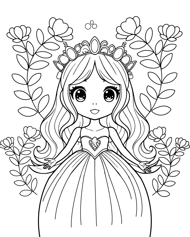 princess coloring page free