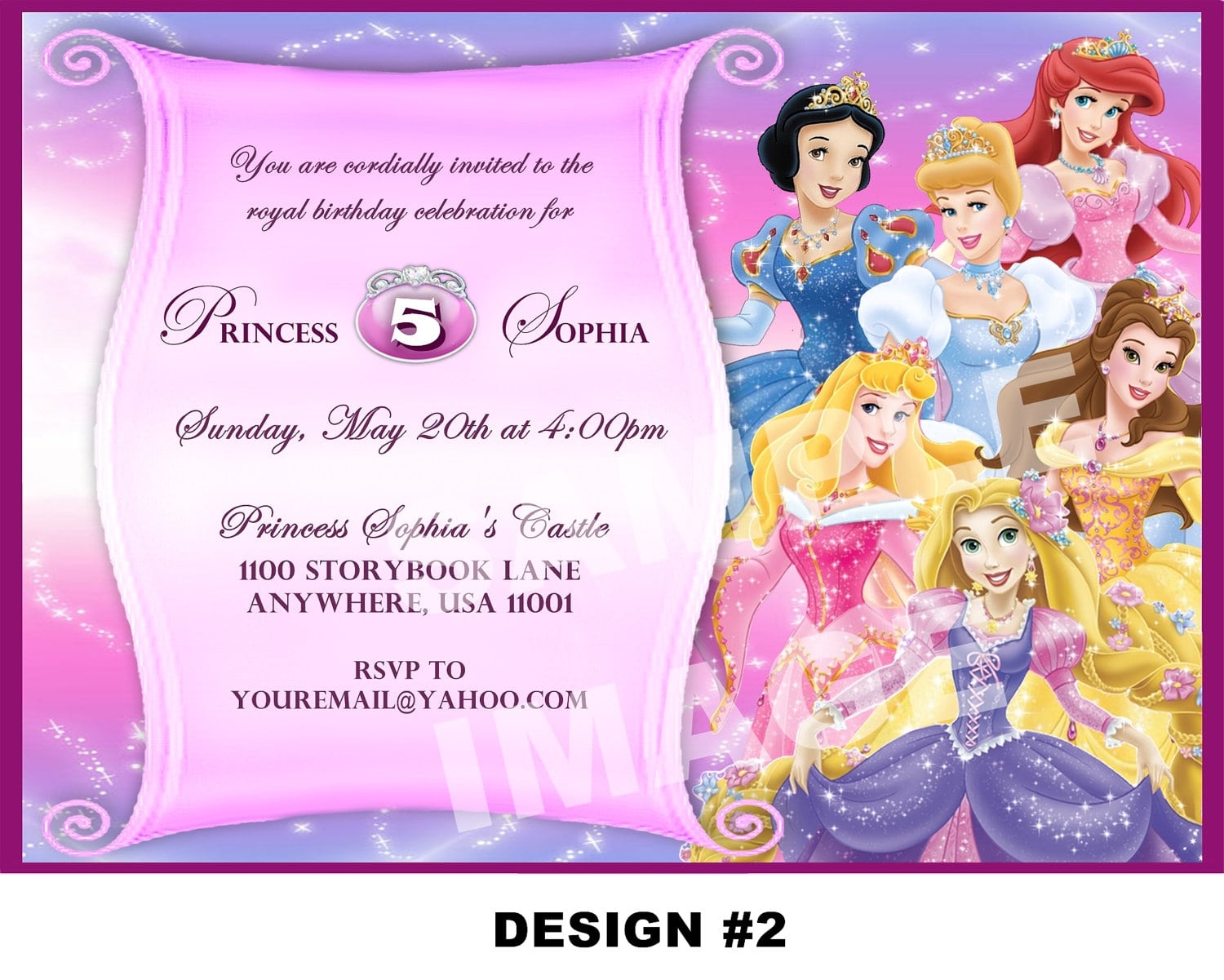 disney princess party invitation template