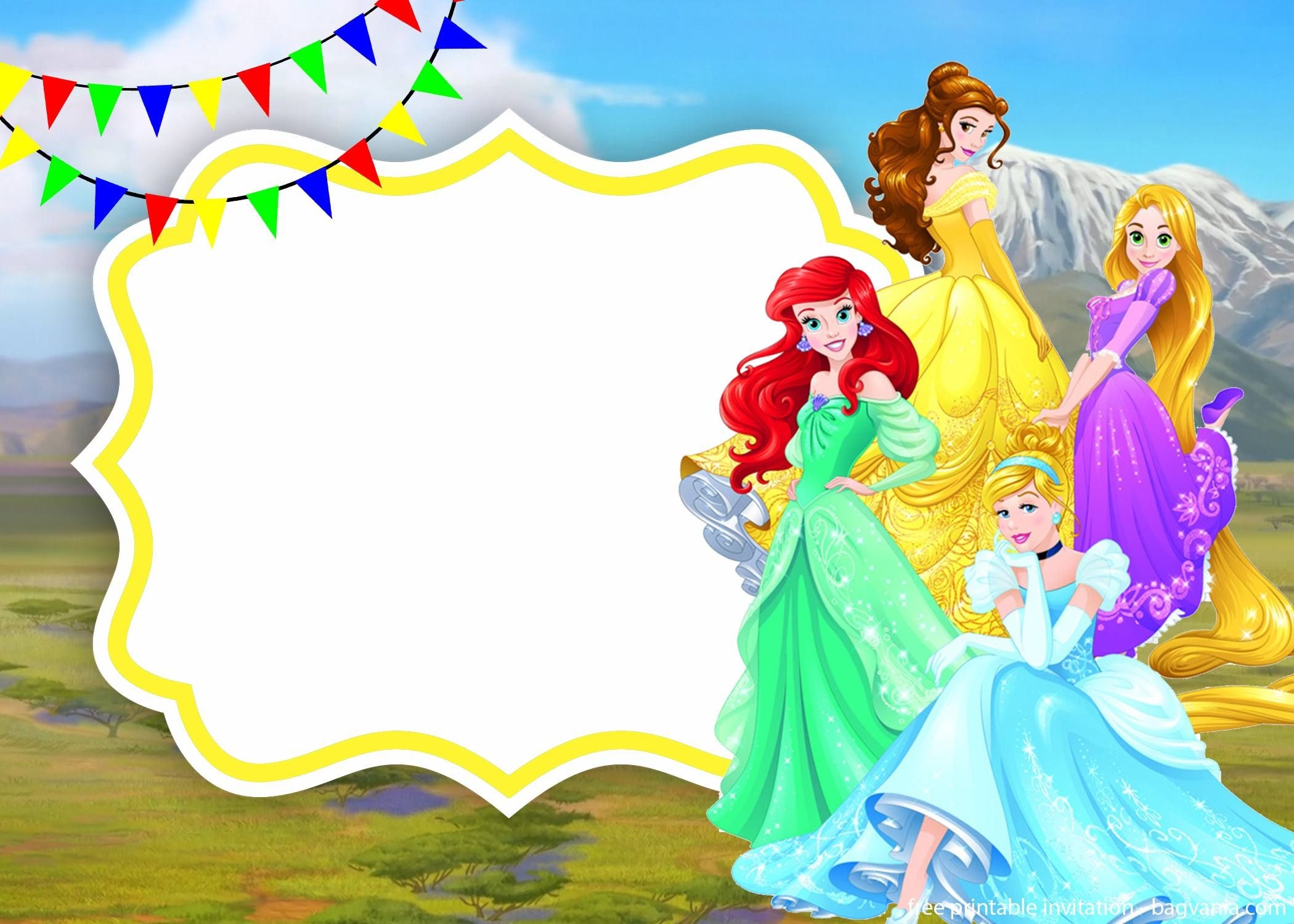 disney princess birthday invitations free templates