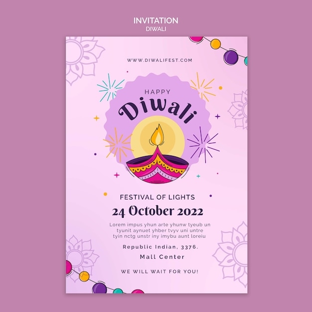 diwali invitation card template