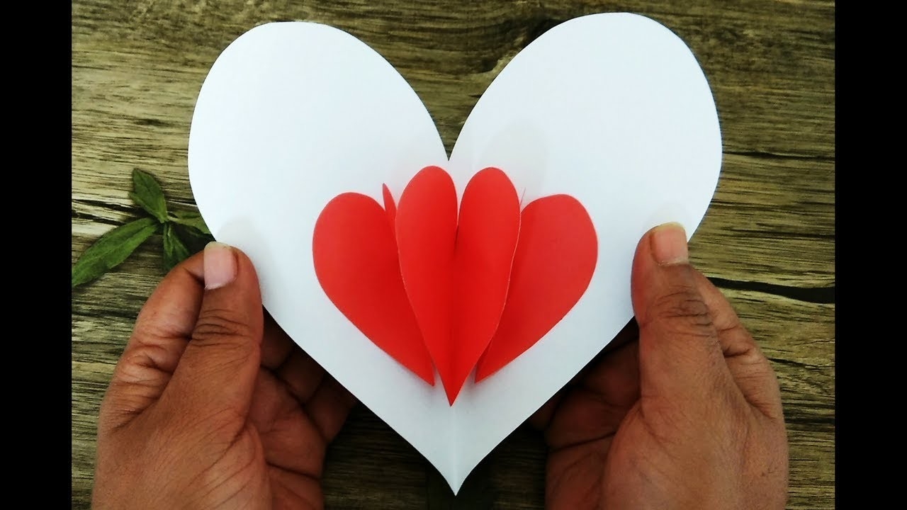 DIY Easy Pop Up Heart Card Making Tutorial Handmade Love Heart Shaped 