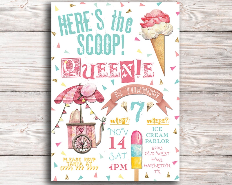 diy ice cream invitation template