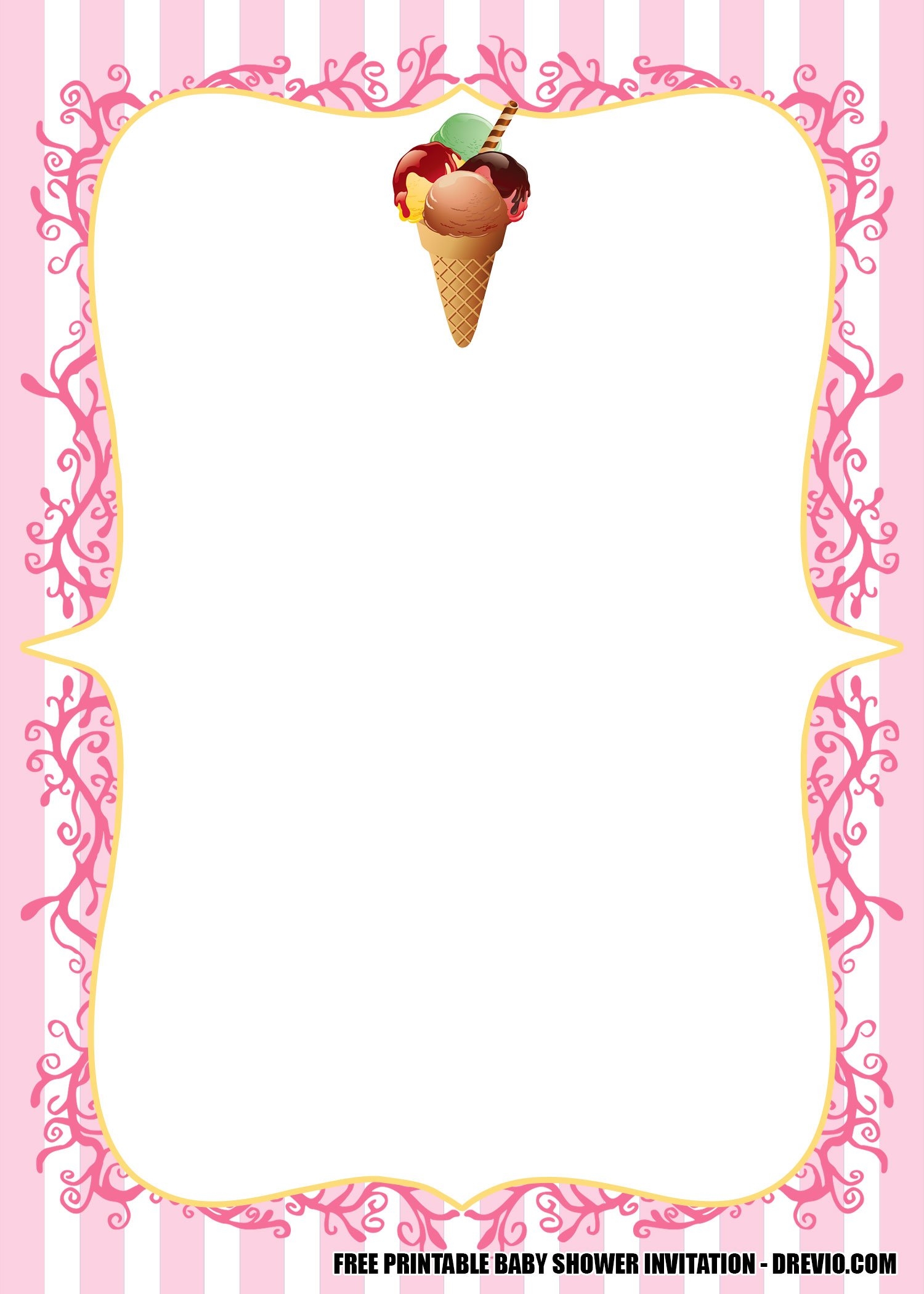 Diy Ice Cream Invitation Template Printable Word Searches