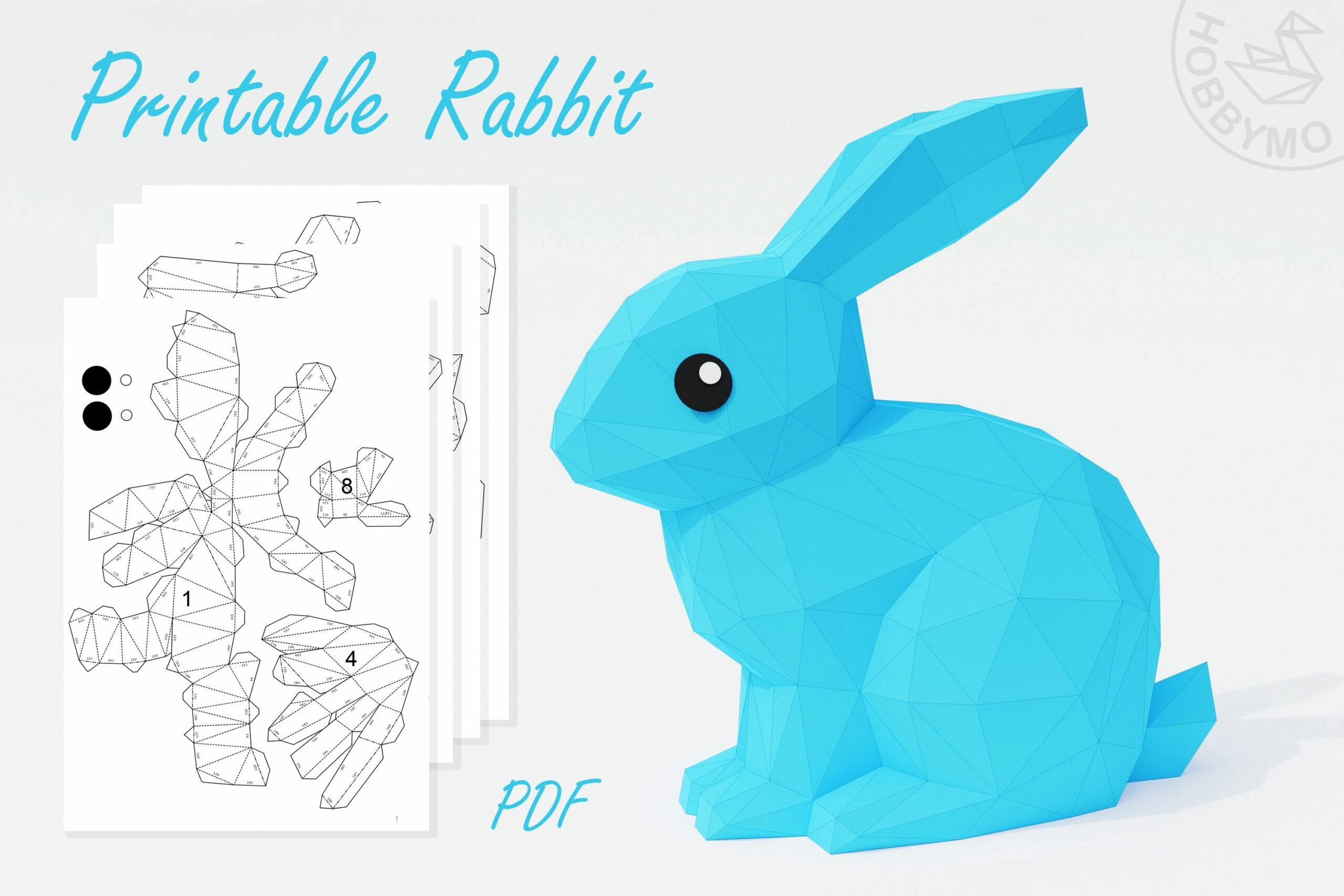 DIY Paper Rabbit 3D Papercraft Printable PDF 58 OFF
