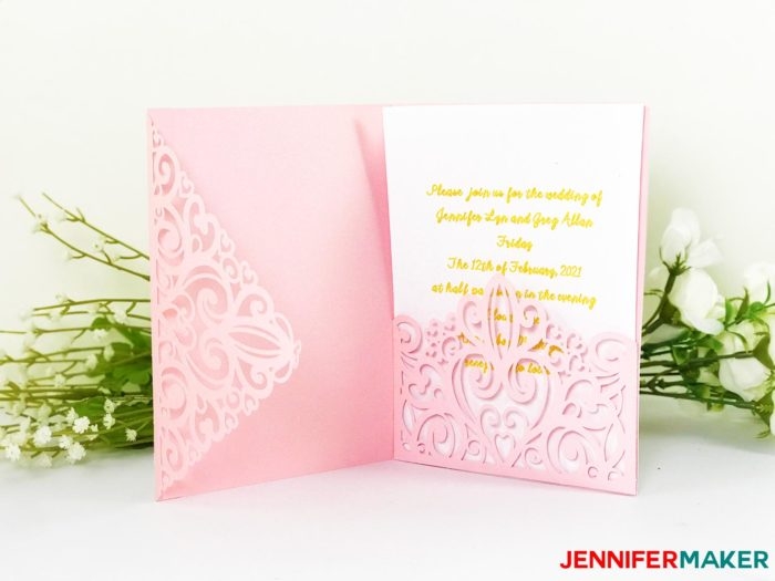 DIY Wedding Invitation Templates Free quot Laser Cut quot Set Jennifer Maker