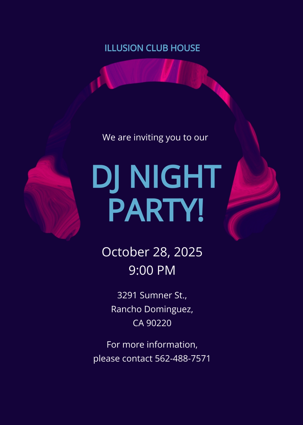 DJ Party Invitation Template Edit Online Download Example