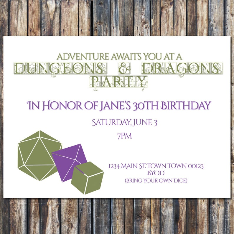 dnd invitation template