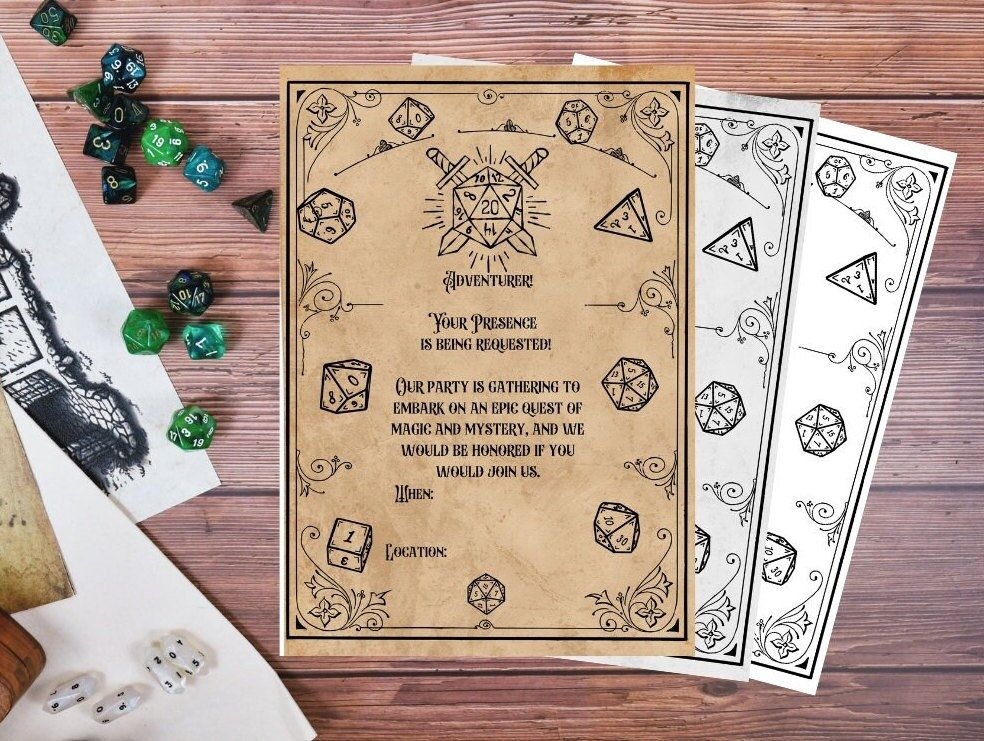 Dnd Printable Invitation Dnd Party Invitation Dnd Digital Invitation