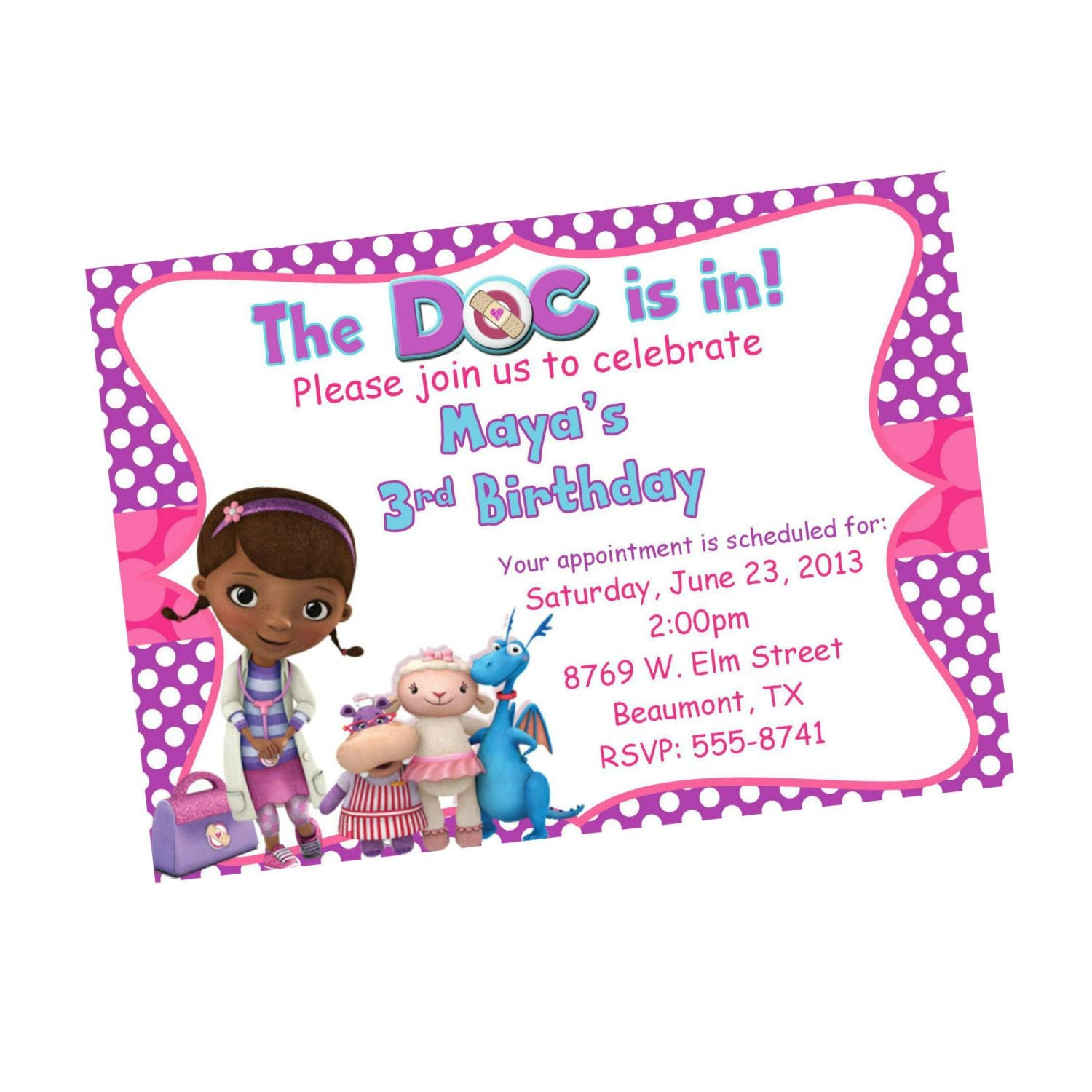 Doc Mcstuffins Invitations Template Free