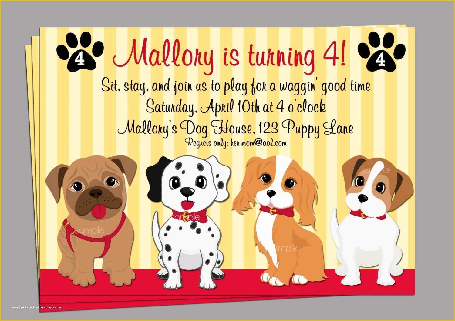dog birthday party invitation templates