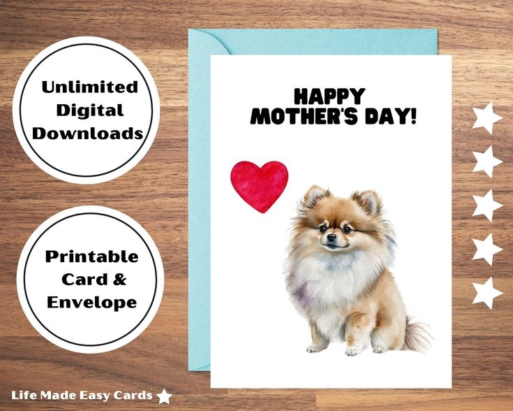 Dog Mothers Day Dog Mothers Day Card Mothers Day Card Printable