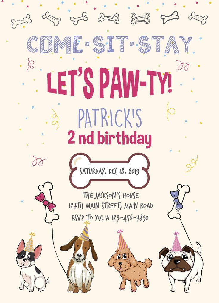 Dog Party Invitation Template