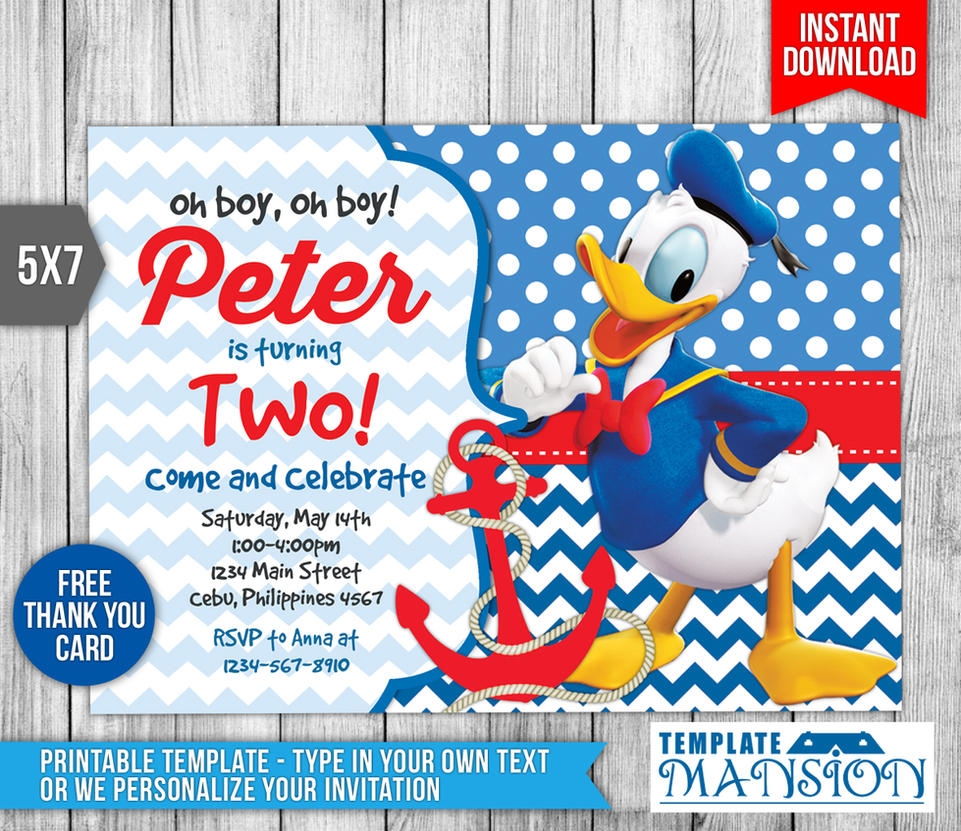 Donald Duck Invitation Birthday Invitation PSD By Templatemansion On 
