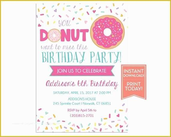 downloadable free donut invitation template