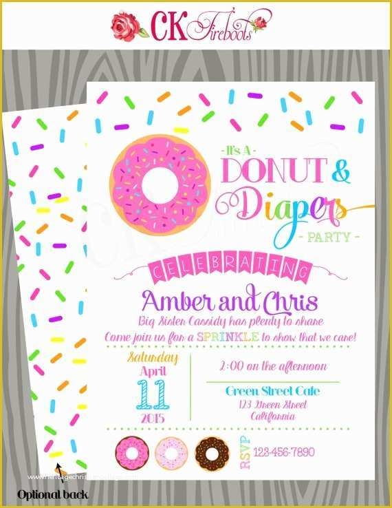donuts and diapers invitation template