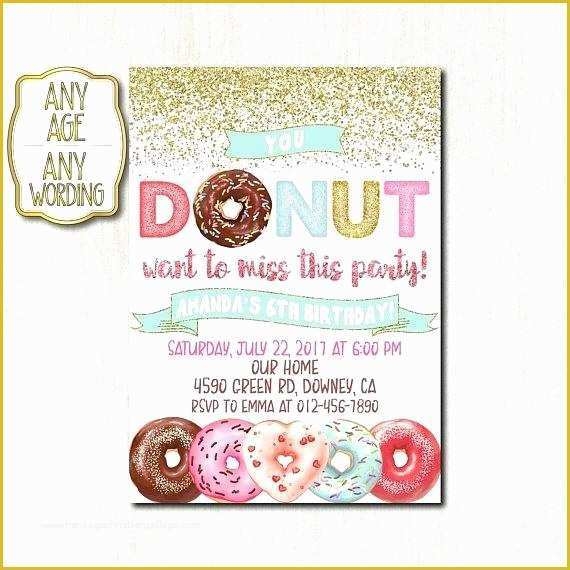 Donut Invitation Template Free Of Fresh Donut Party Invitations For 