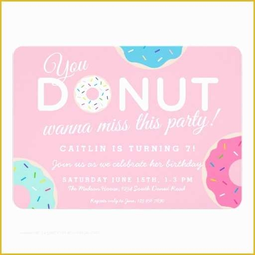 Donut Invitation Template Free Of Pink Donut Party Invitation Donut 