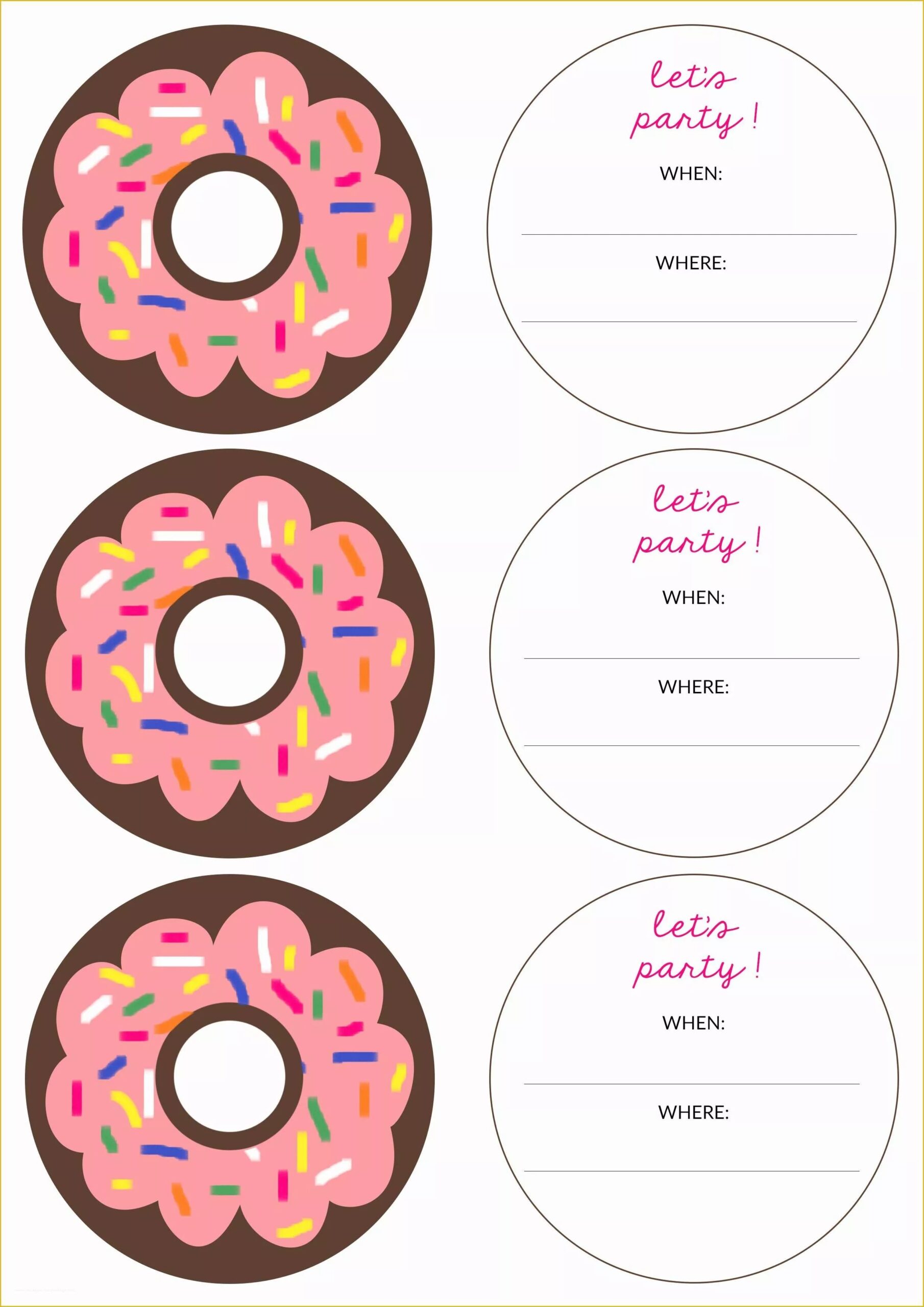 customizable donut party invitation template free