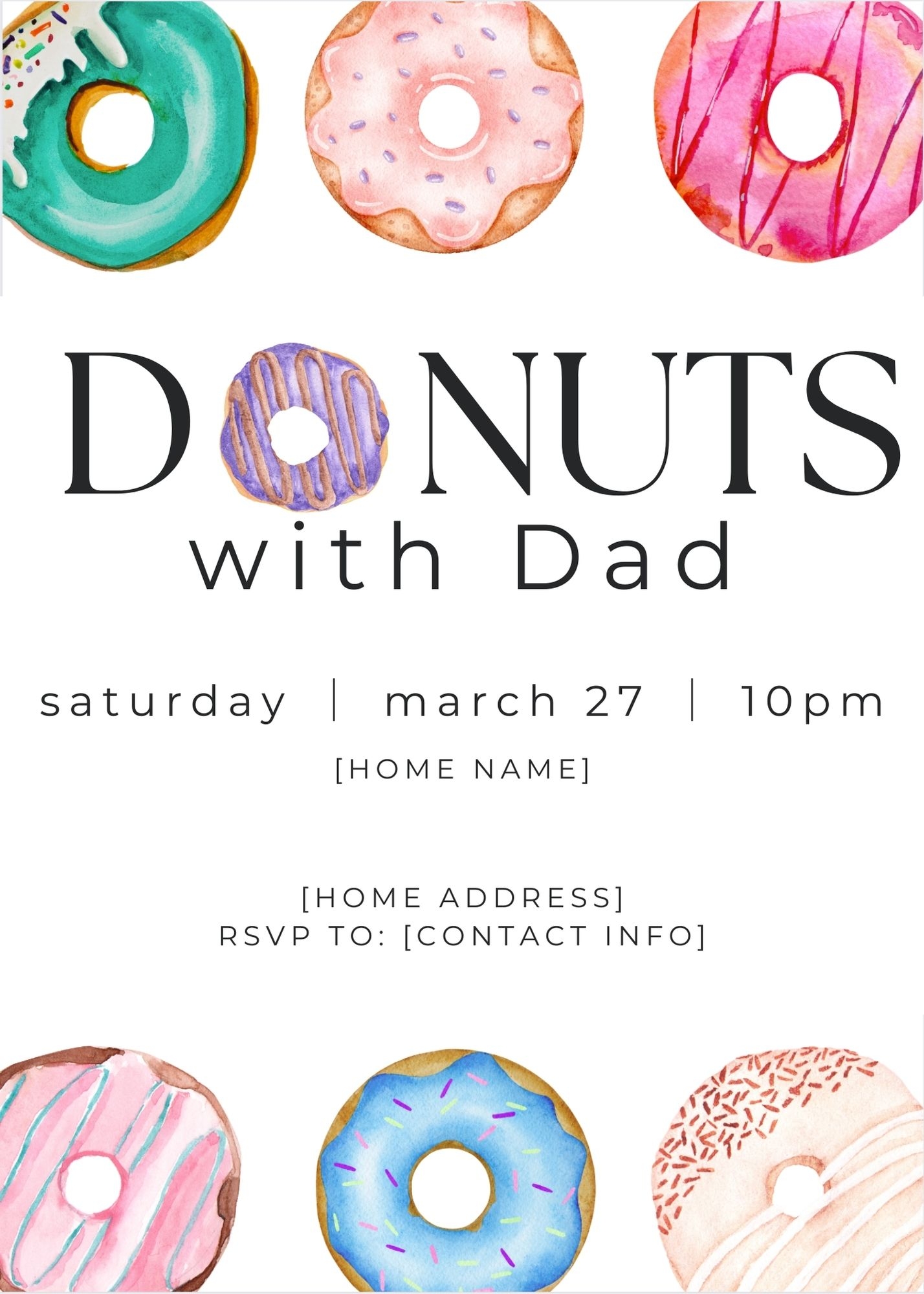 Donuts With Dad Invitation RALAcademy online