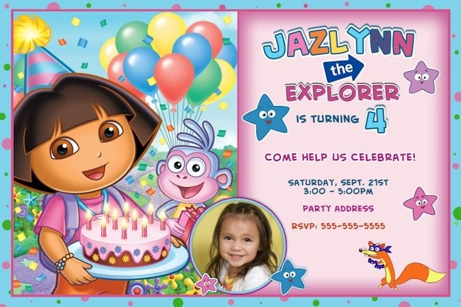 Dora Explorer Birthday Invitation Template