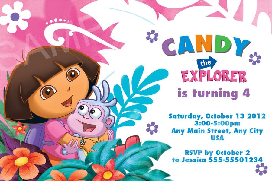 dora the explorer invitation template