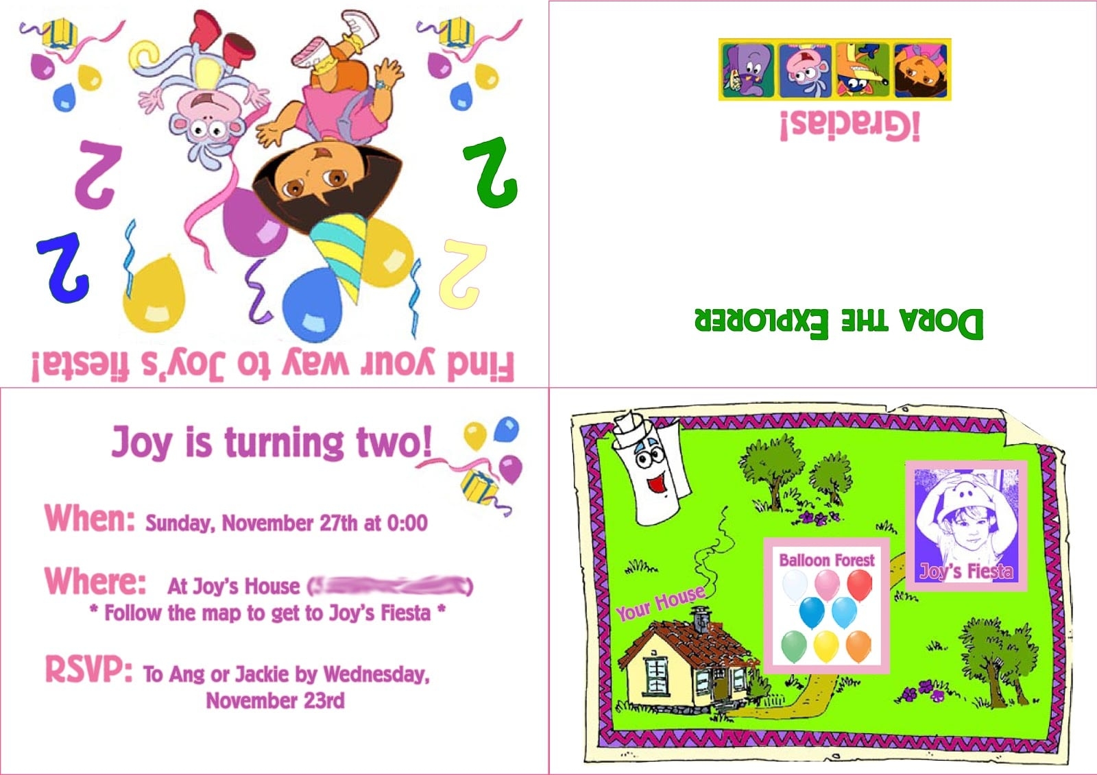 Dora Invitation Template Free