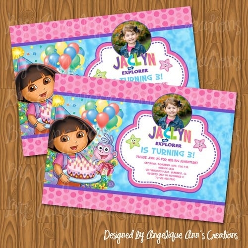 Dora Invitation Template Free