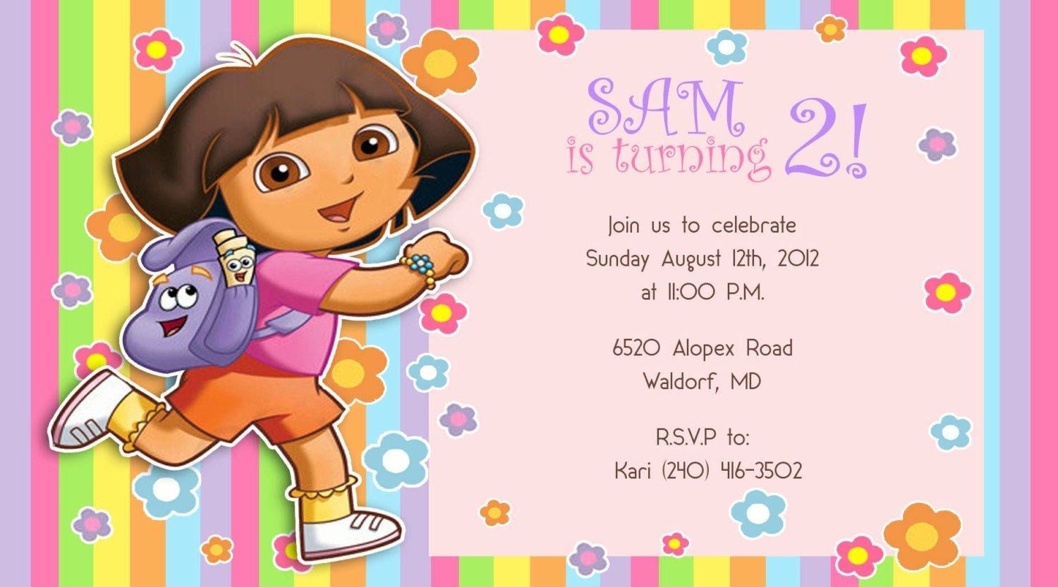 Dora Invitation Template